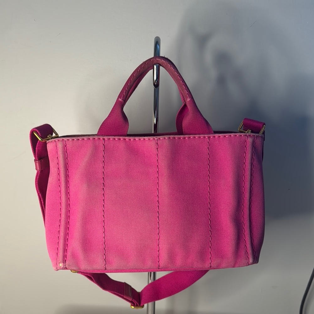 Prada Pink Canvas Crossbody Tote - Picture 2 of 13